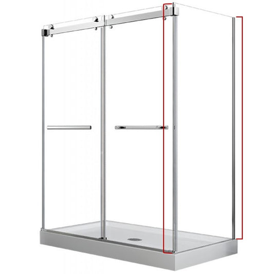 Hestia 32", chrome, shower side glass panel