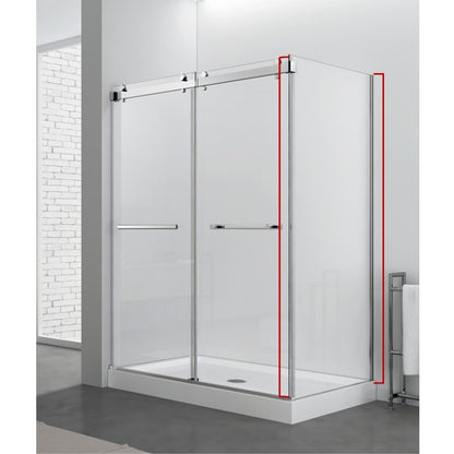 Hestia 32", chrome, shower side glass panel