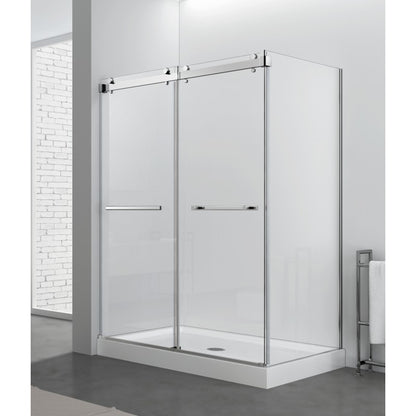 Hestia 32", chrome, shower side glass panel