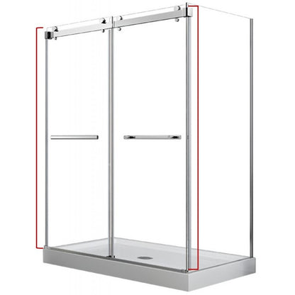 Hestia 60", chrome, glass shower door