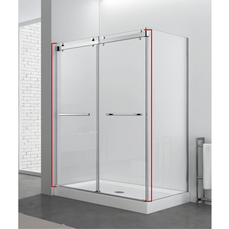 Hestia 60", chrome, glass shower door