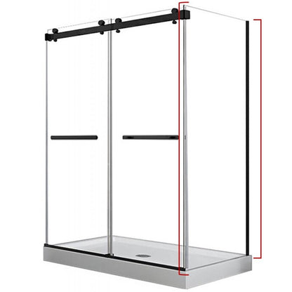 Hestia 36", black, shower side glass panel