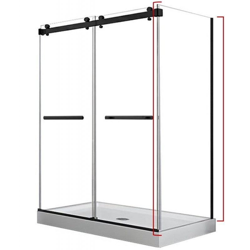 Hestia 32", black, shower side glass panel