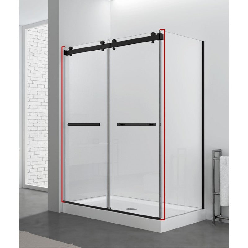 Hestia 60", noir, porte de douche en verre