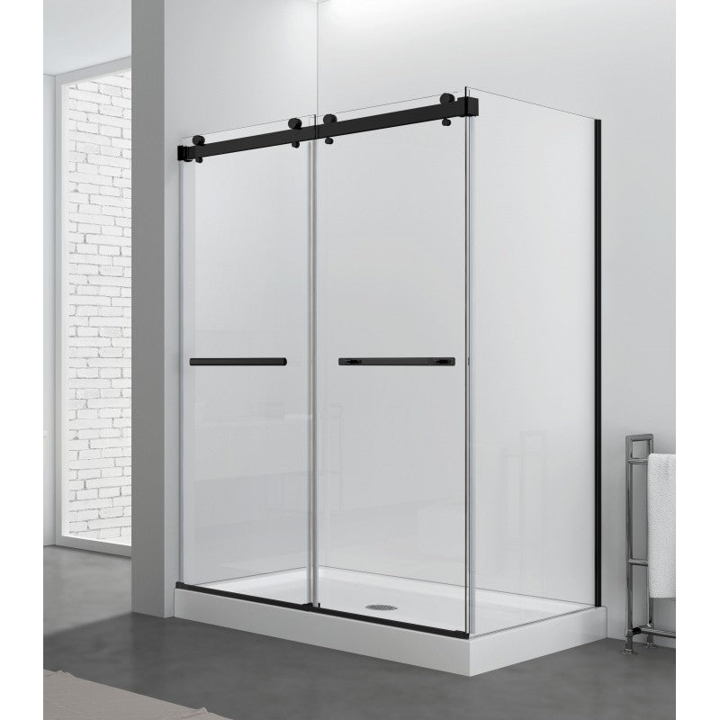 Hestia 32", black, shower side glass panel