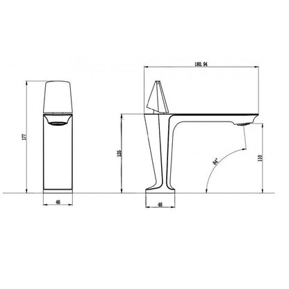 Ikou 7", Black, Basin Faucet