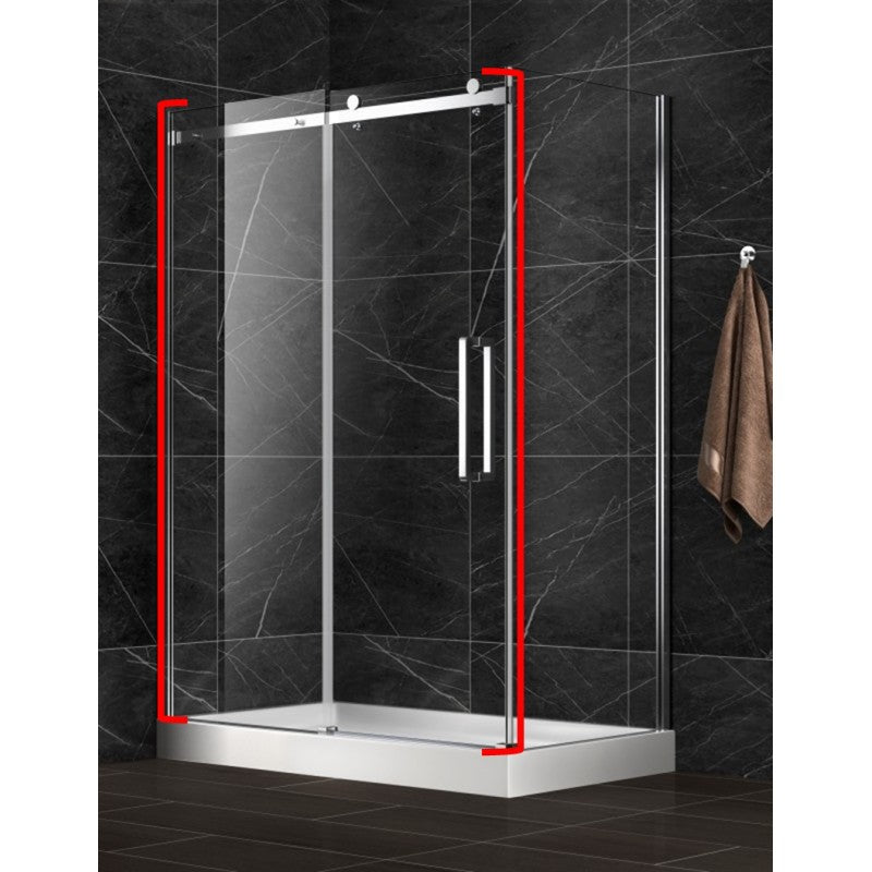 Porte de Douche Lugus 8mm 48po - Chrome