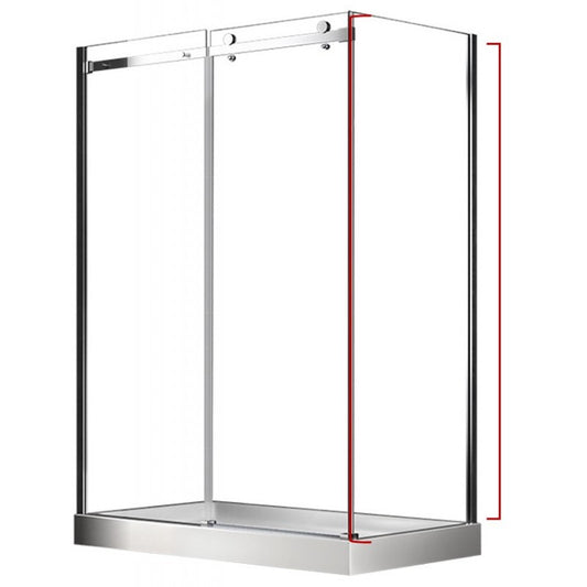 Ploutos 36", chrome, shower side glass panel