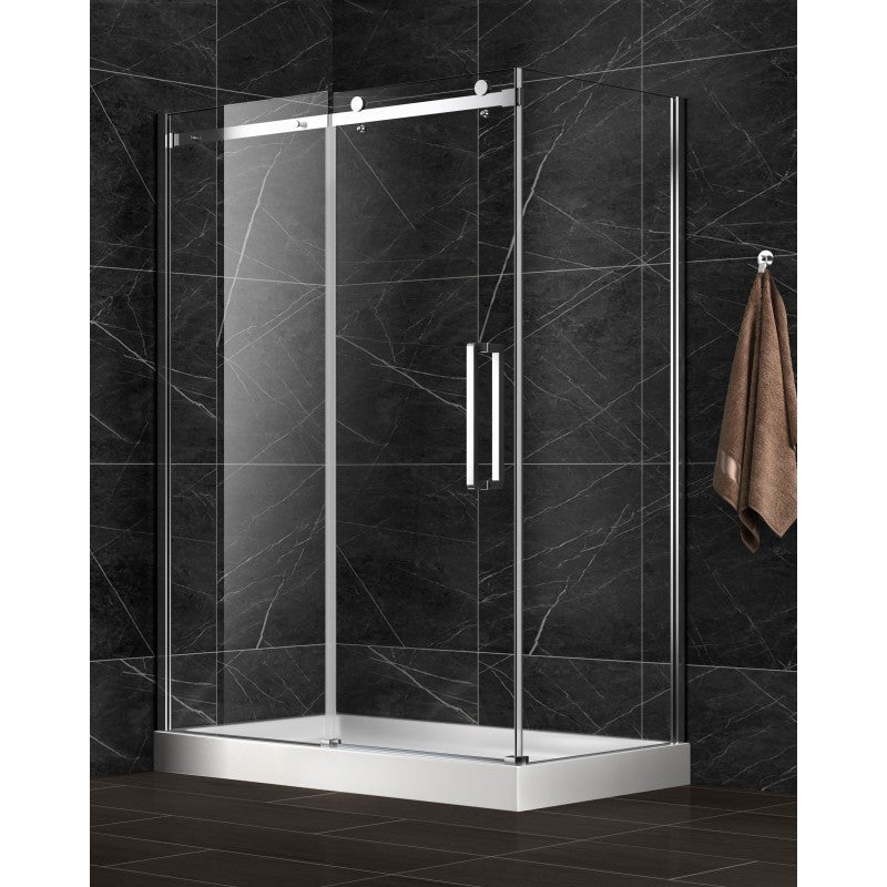 Poutos 48", chrome, shower glass door
