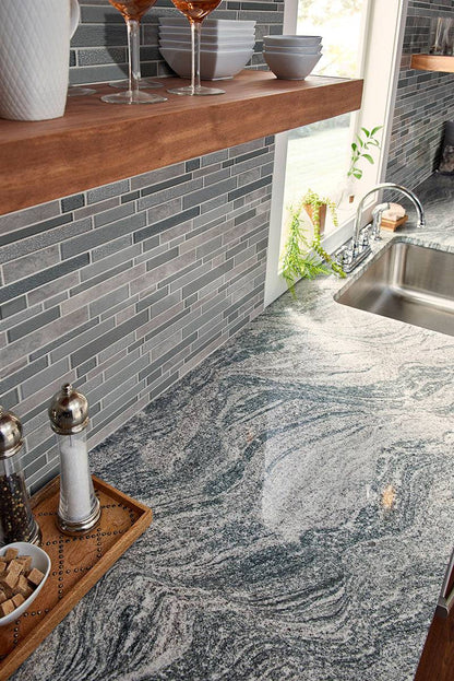 MSI Backsplash and Wall Tile Smoky Alps Interlocking Porcelain Glass Tile