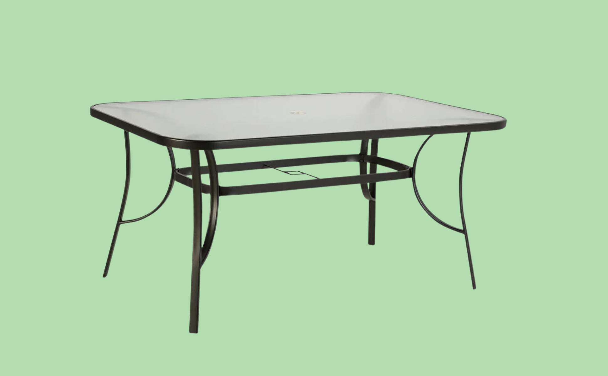 Stylish patio table with glass counter and metal frame LUZON for outdo ...