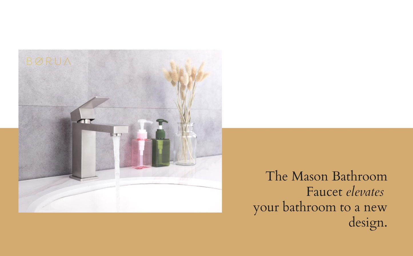 Mason Bathroom Sink Faucet, Brushed Stainless Steel