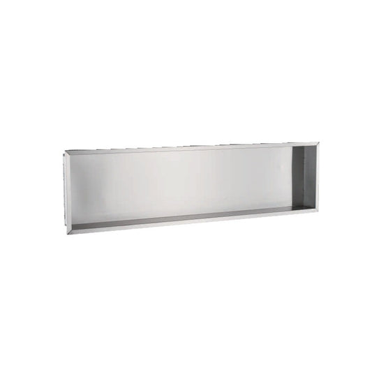 Brushed stainless steel, shower niche 48" x 12"