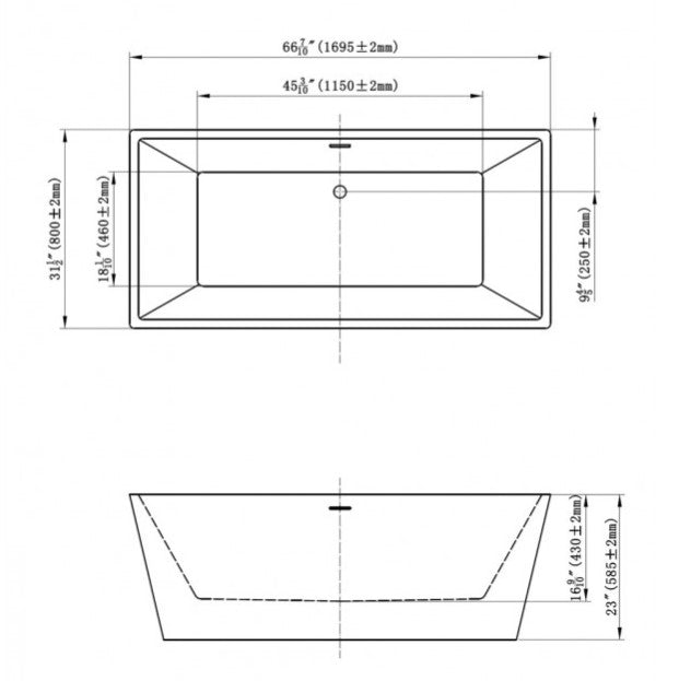 Baignoire autoportante Mason 67",