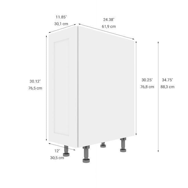 Kitchen Base Cabinet 12in Shaker with door