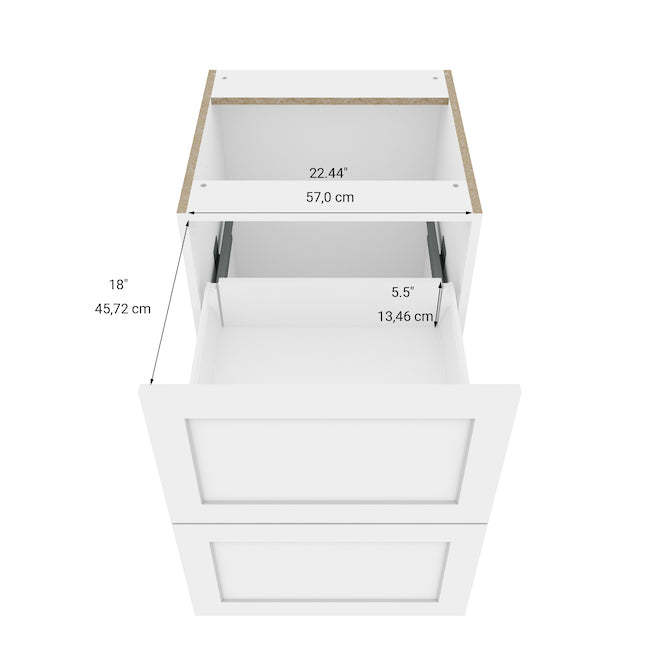 Kitchen Base Cabinet 24in Shaker with drawers