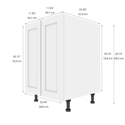 Kitchen Base Cabinet 24in Shaker with doors