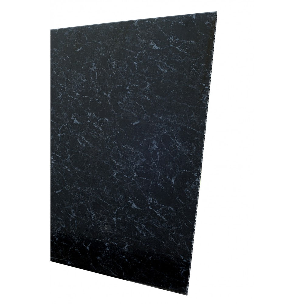 10mm PVC shower wall panel - Black marble 