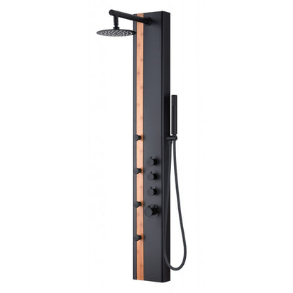 Mana, matte black with bamboo shower column