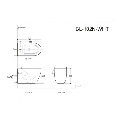 Kelly Wall Mount Toilet and Tank Set