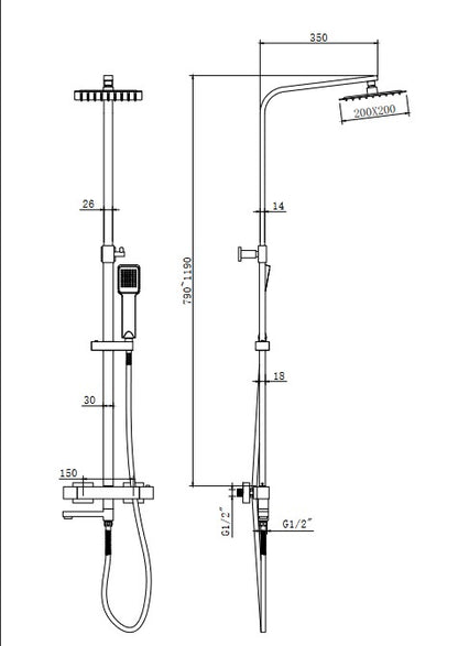 Acusilas, Matte black shower faucet