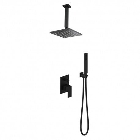 Ares, Matte Black Shower Faucet with Hand Shower 