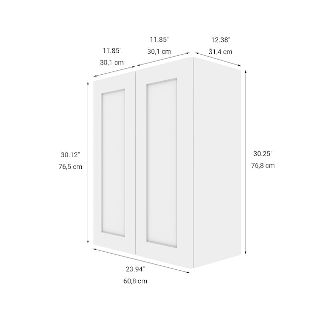 Kitchen Wall Cabinet 24in Shaker with door