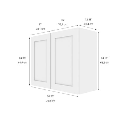 Kitchen Wall Cabinet 30in by 24in Shaker with door