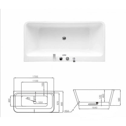 ID BIL 67" Freestanding Bathtub - White 