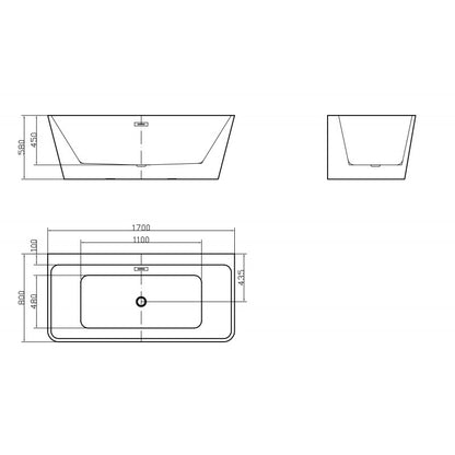 ID BIL 67" Freestanding Bathtub - White 