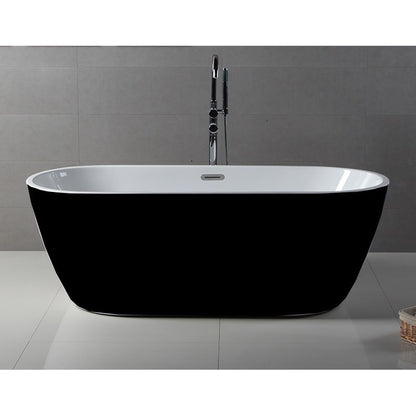 Herman 59" noir, baignoire autoportante