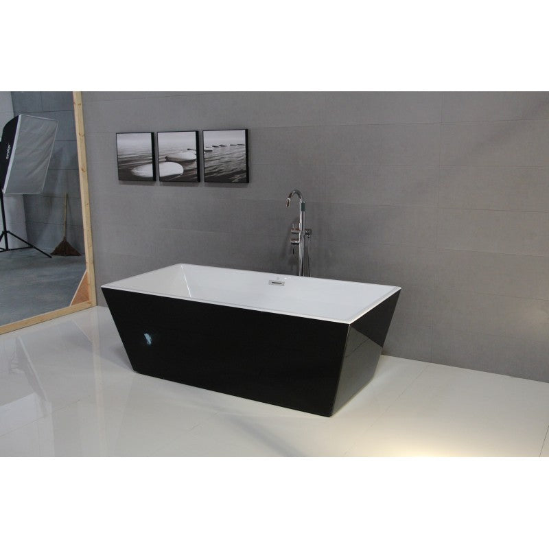 ID 59" Freestanding Roman Bathtub - Black