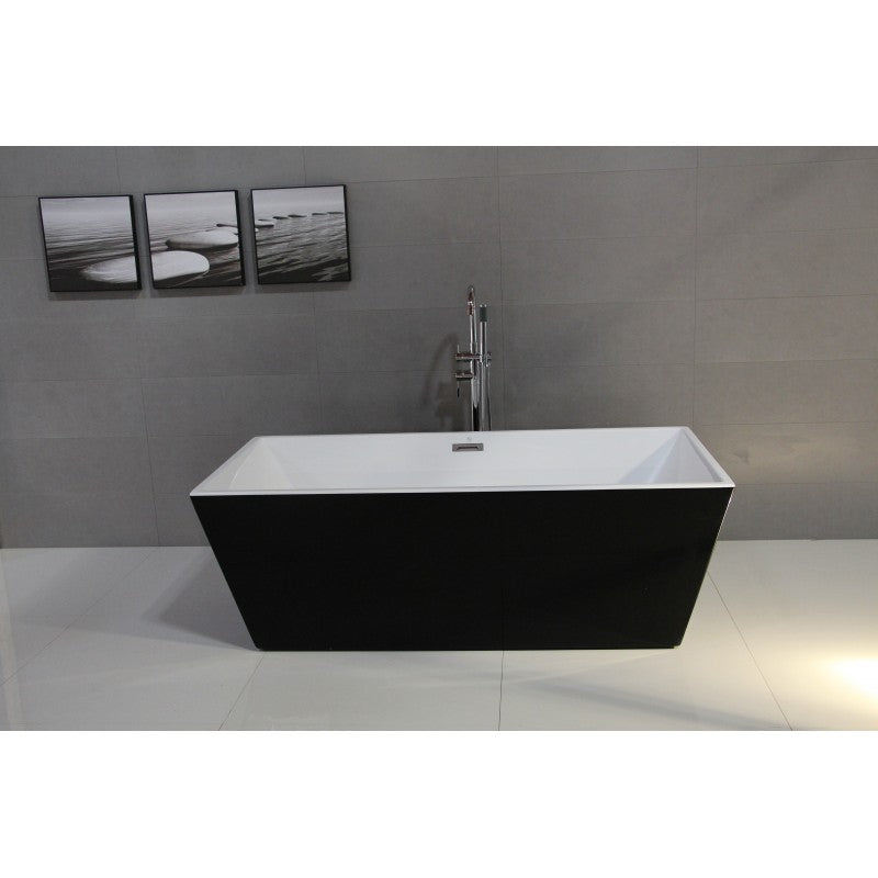 ID 59" Freestanding Roman Bathtub - Black