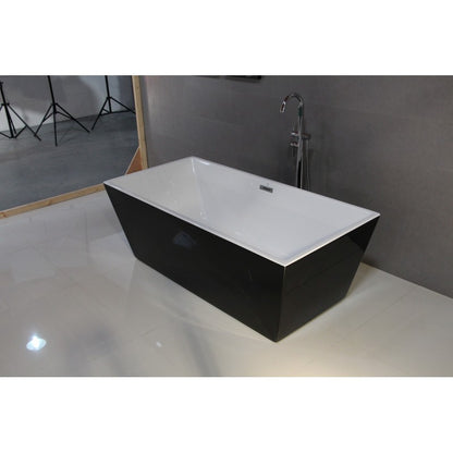 Roman 67" freestanding bathtub black