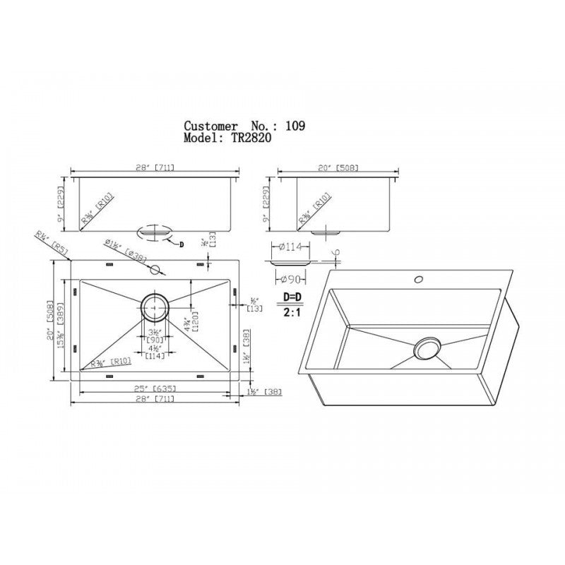 Cantina 28" Stainless Steel Undermount Kitchen Sink 