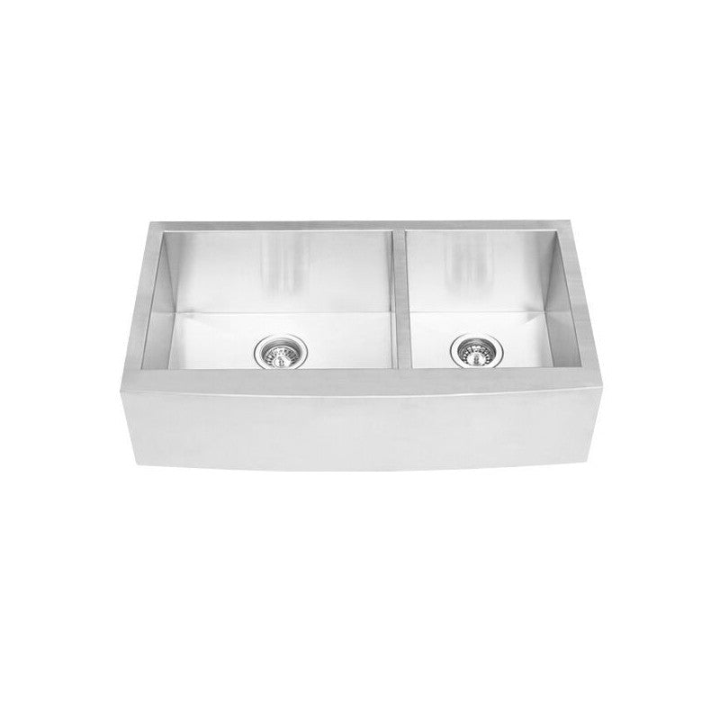 Cantina 33'' 70/30 stainless steel built-in kitchen sink - Rounded front