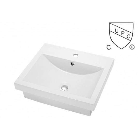 Kali 21" Semi-Undermount Porcelain Sink