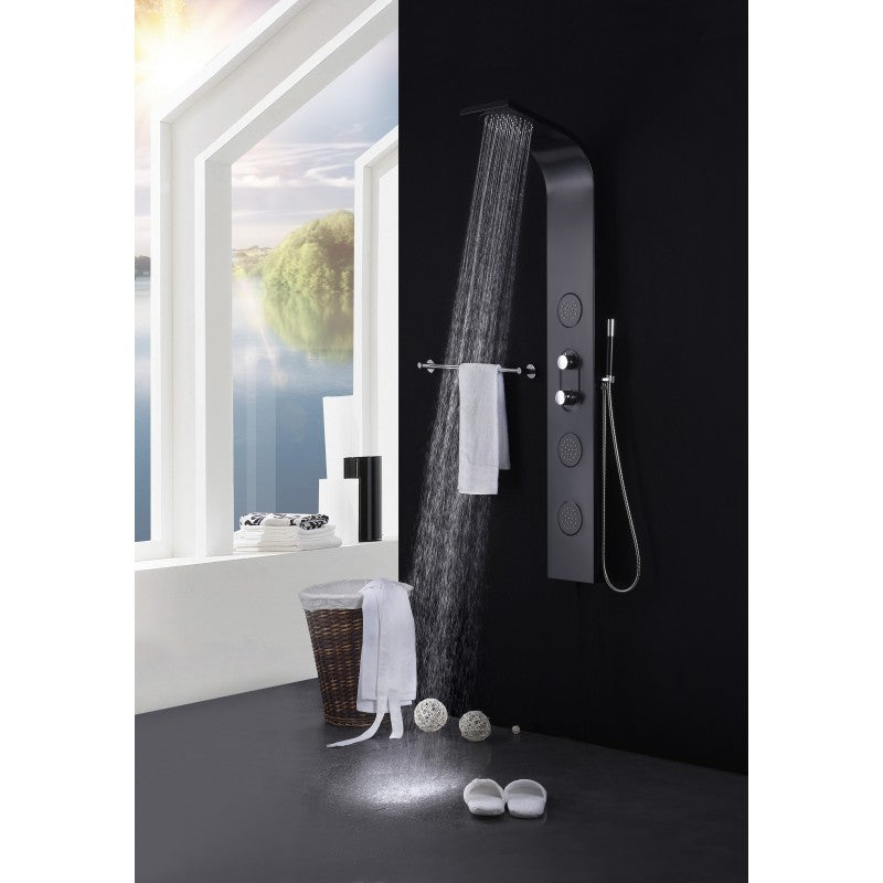 Bába, Matte Black and Chrome Shower Column 