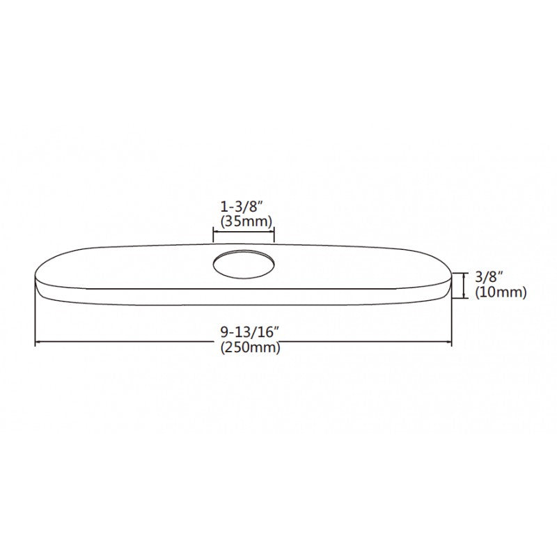 Rounded Deck Plate for Kitchen Faucet - Polished Chrome