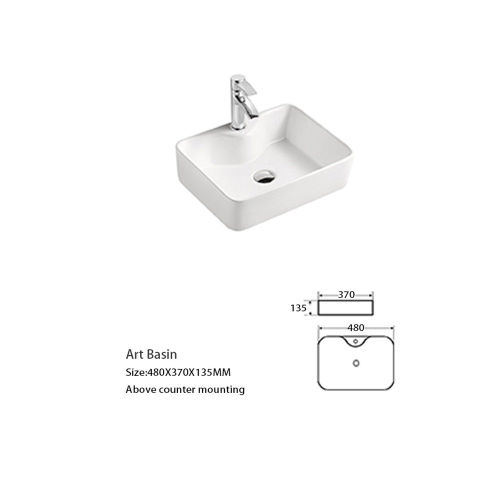 Danu glossy white, porcelain sink 