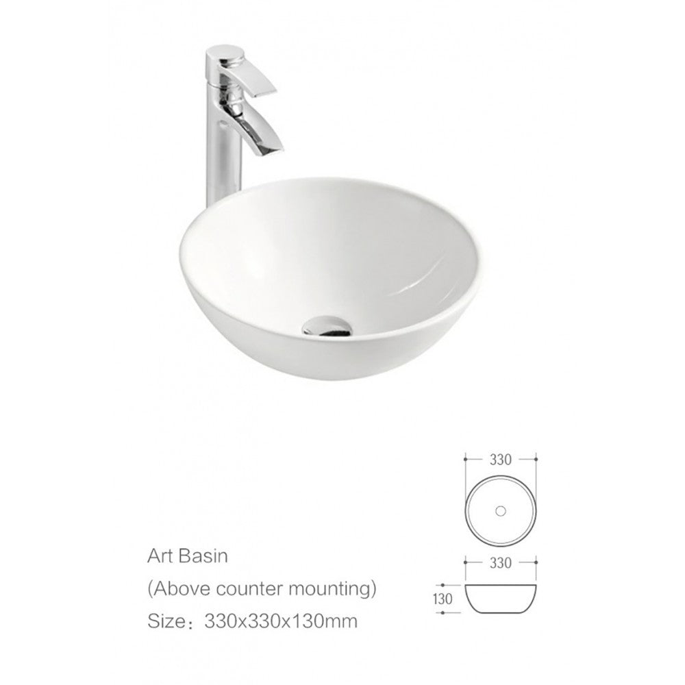 Fand Glossy White, Porcelain Basin 