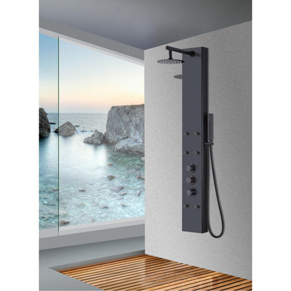 Hantu, matte black shower column