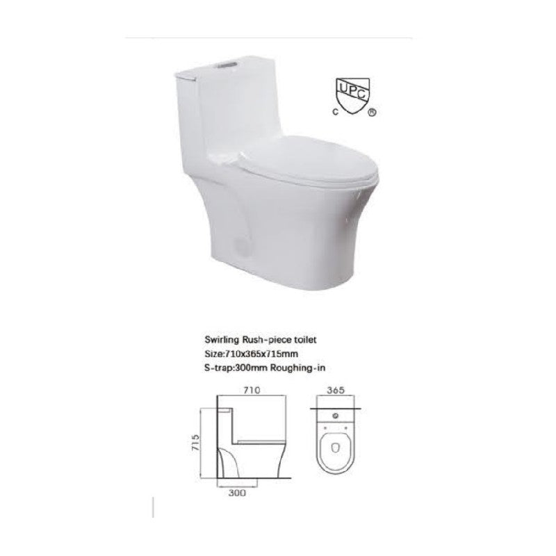 Toilette Monobloc Mazu - Blanche