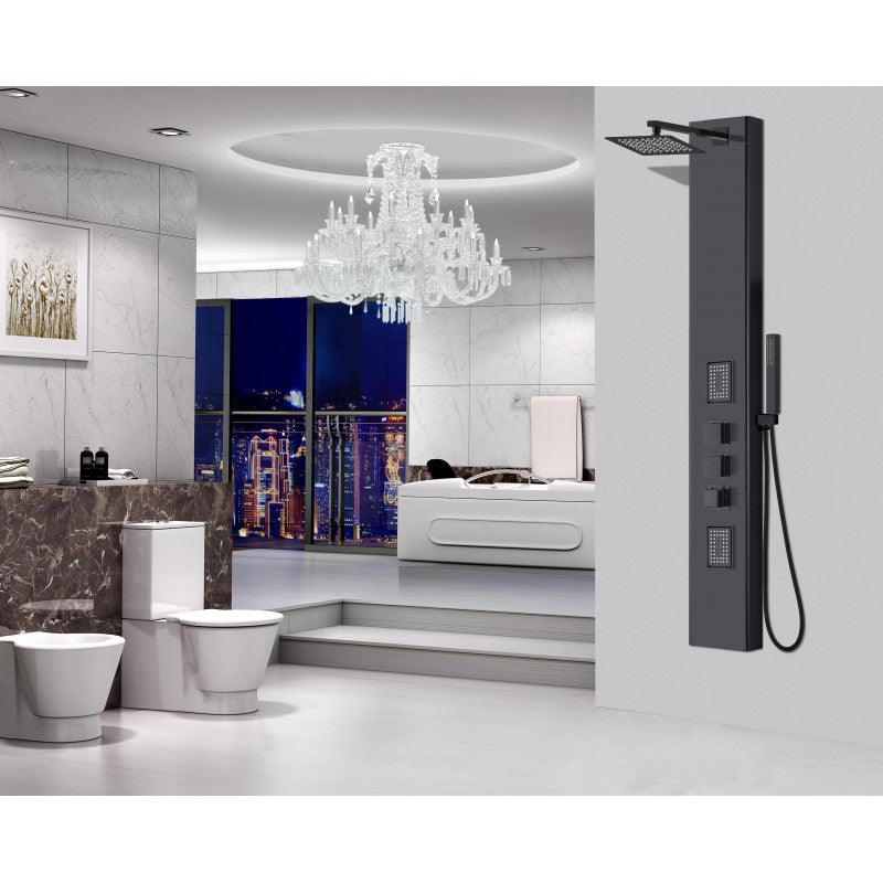 Otrena, colonne de douche en aluminium noir mat