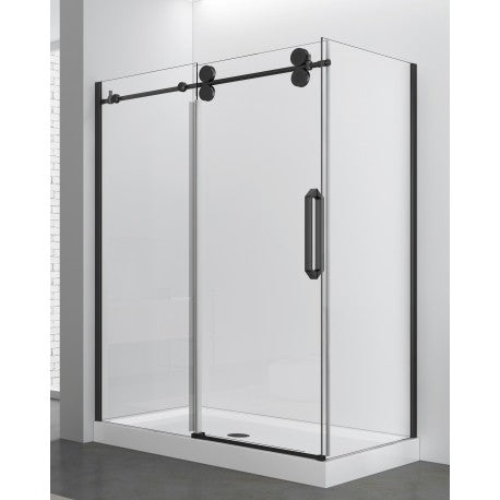 Kamillia 48", Black, Glass Shower Door