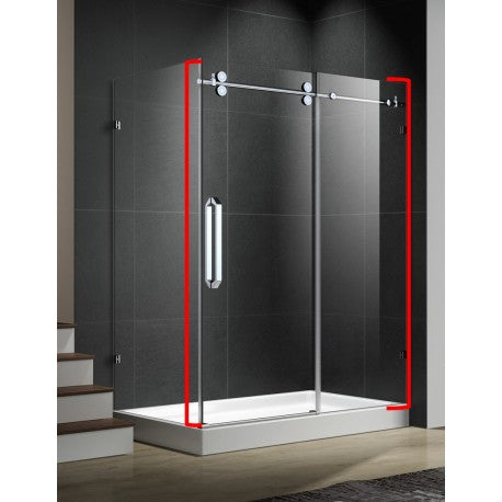 Kamillia 60", chrome, glass shower door