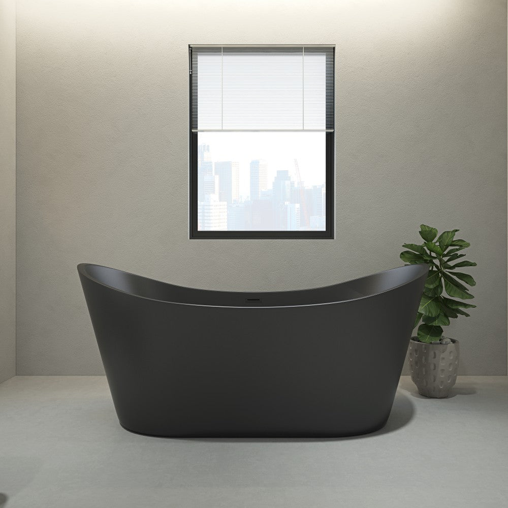 Siwa 67" freestanding bathtub, black