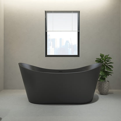 Siwa 67" freestanding bathtub, black