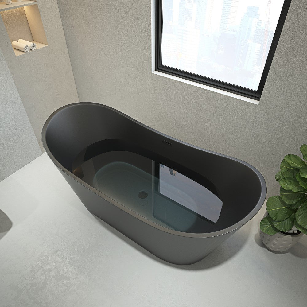 Siwa 67" freestanding bathtub, black