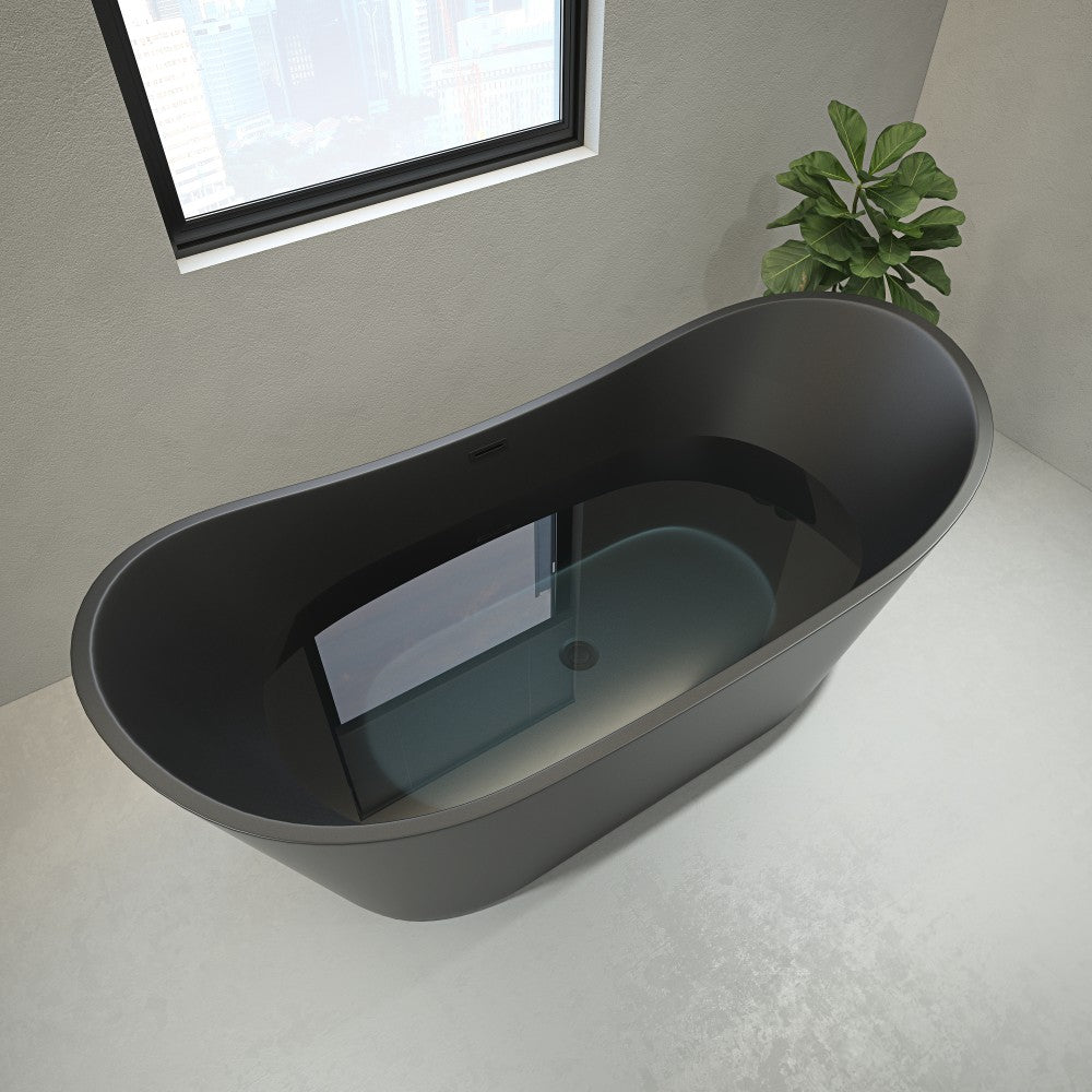 Siwa 67" freestanding bathtub, black